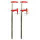 Lot de 2 serres joints à pompe 80 cm - Acier laminé - Longueur de serrage 80 cm - Frein anti glissement