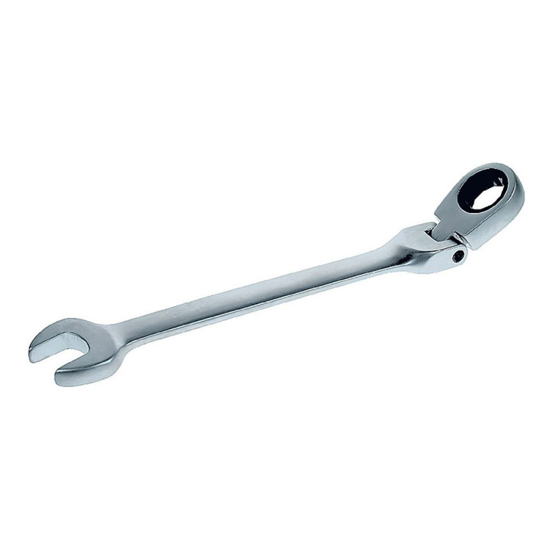 Clé mixte 13 mm satinée à cliquet chrome vanadium