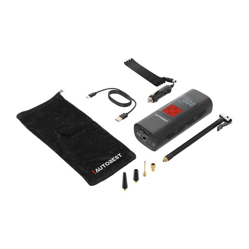 Compresseur d'air rechargeable - 4 modes de gonflage - 4 embouts - 1 flexible