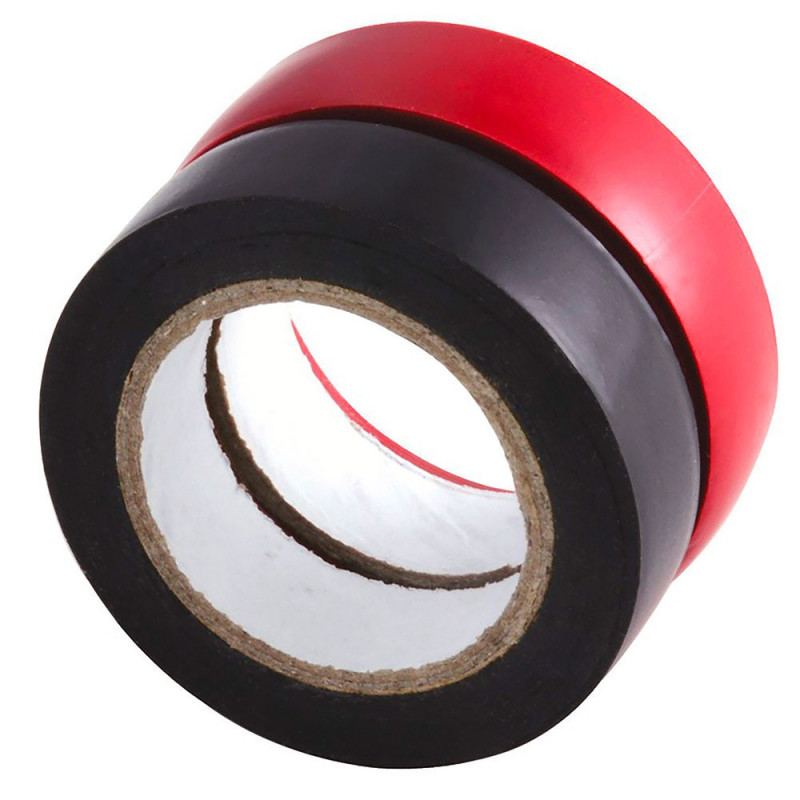 Adhesif isolant 15 mm x10 m rouge et noir X 2