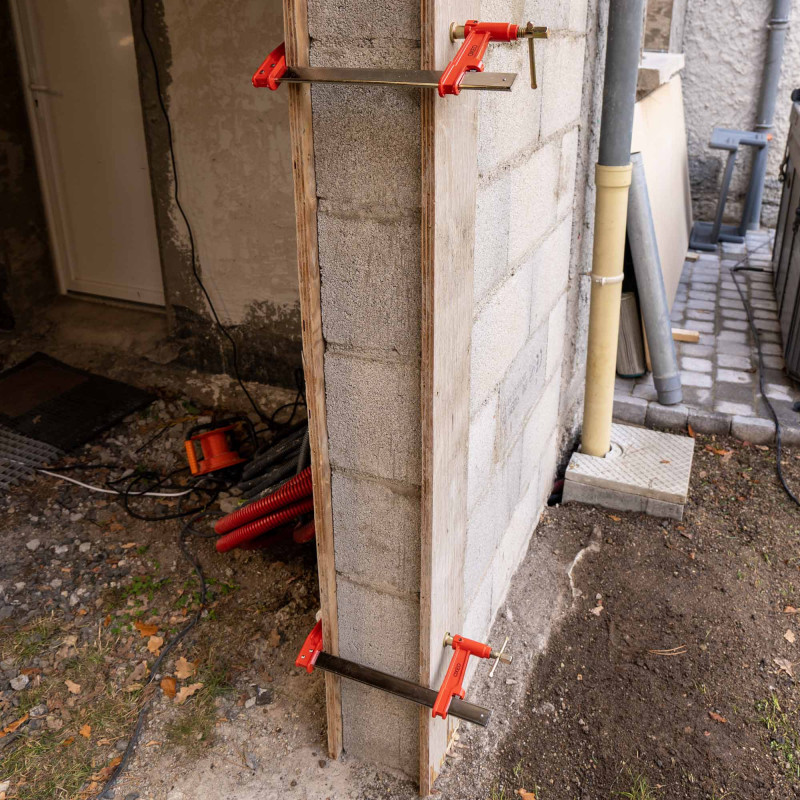 Lot de 2 serres joints à pompe 30 cm - Acier laminé - Longueur de serrage 30 cm - Frein anti glissement