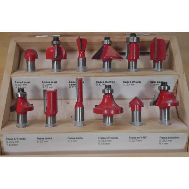Jeu de 12 fraises pour défonceuse