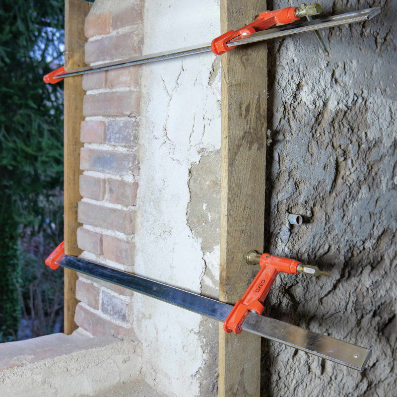 Lot de 2 serres joints à pompe 80 cm - Acier laminé - Longueur de serrage 80 cm - Frein anti glissement