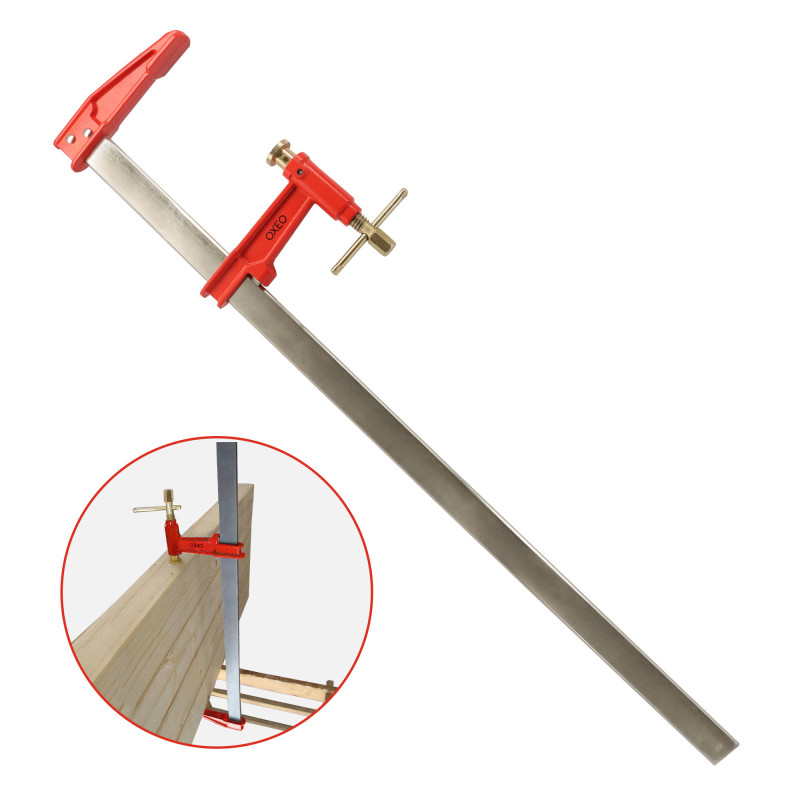 Lot de 2 serres joints à pompe 80 cm - Acier laminé - Longueur de serrage 80 cm - Frein anti glissement