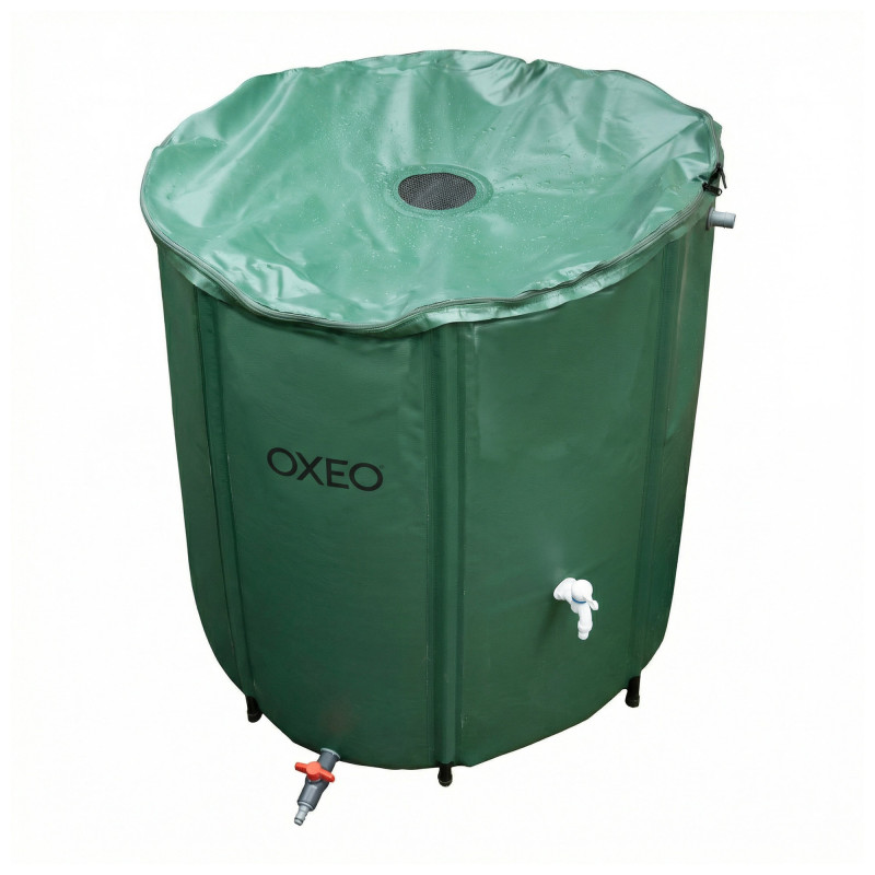 Réservoir récupérateur eaux de pluie 800 Litres cuve souple PVC armé - Pliable - Avec Robinet et Soupape de Décharge - Filtre