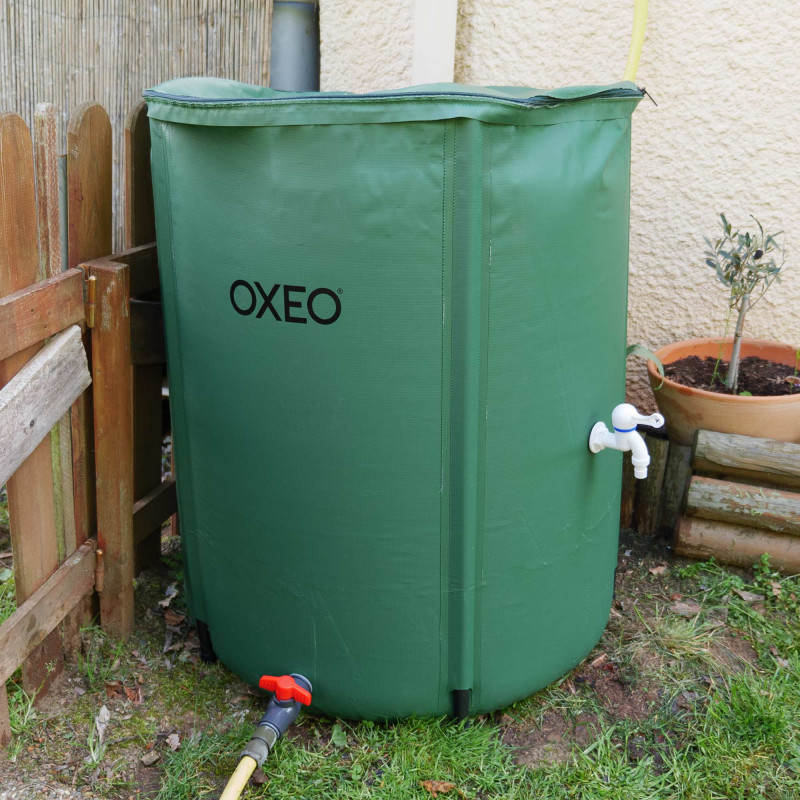 Réservoir récupérateur eaux de pluie 300 Litres cuve souple PVC armé - Pliable - Avec Robinet et Soupape de Décharge - Filtre