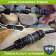 Spots extérieurs design avec piquet X4 - Gris - Pour Ampoule LED GU10 - Étanche IP65 - Orientables - Fixations discrètes