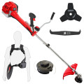 Débroussailleuse thermique professionnelle 62 cm³ - 2 tps - 2en1 - Coupe-bordure - Tête double fil - 2 lames - Anti-vibration