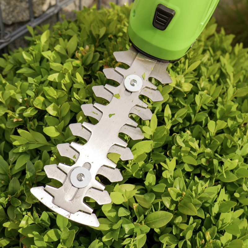 Cisaille à gazon - sculpte buisson taille-herbe sans fil avec Batterie 2000mAh - Câble Charge USB C - 2 lames - Poignée rotative