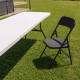Chaises pliantes noires - Lot de 4 chaises pliables de jardin  - Structure en Acier - 150 kg - Fêtes - réceptions - pique-nique