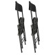 Chaises pliantes noires - Lot de 4 chaises pliables de jardin  - Structure en Acier - 150 kg - Fêtes - réceptions - pique-nique