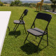 Chaises pliantes noires - Lot de 4 chaises pliables de jardin  - Structure en Acier - 150 kg - Fêtes - réceptions - pique-nique