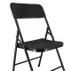 Chaises pliantes noires - Lot de 4 chaises pliables de jardin  - Structure en Acier - 150 kg - Fêtes - réceptions - pique-nique