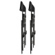 Lot de quatre chaises de bar pliantes noires - Ht 120cm - Chaises hautes pliantes - Cadre en acier - avec dossier et repose pied