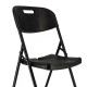 Lot de quatre chaises de bar pliantes noires - Ht 120cm - Chaises hautes pliantes - Cadre en acier - avec dossier et repose pied