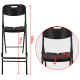 Lot de quatre chaises de bar pliantes noires - Ht 120cm - Chaises hautes pliantes - Cadre en acier - avec dossier et repose pied