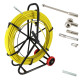 Aiguille tire fil sur dévidoir avec roues - 8mm - longueur 140m - Tire câble électricien Fibre de verre - Rigide et résistante