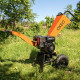 Broyeur de végétaux thermique 7CV - branches diamètre 6,5cm - Moteur 212 cm3 4 temps - Roues gonflées 30cm - Facile à déplacer