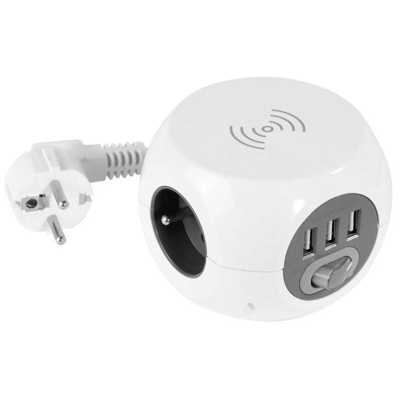 Chargeur induction universel Multi-prises avec 3 ports USB - 3 Prises
