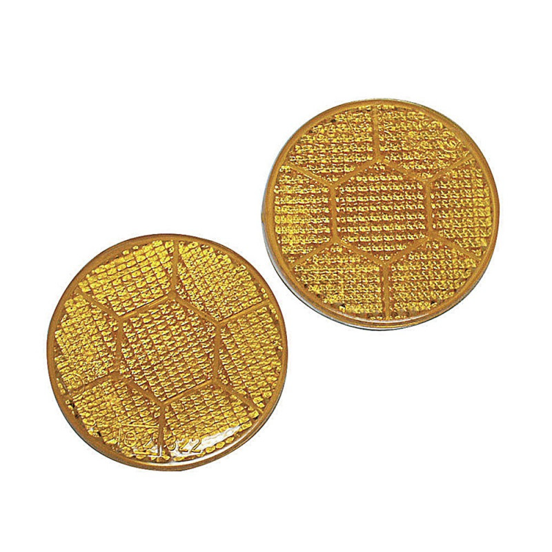 Catadioptres oranges diamètre 70 mm X 2