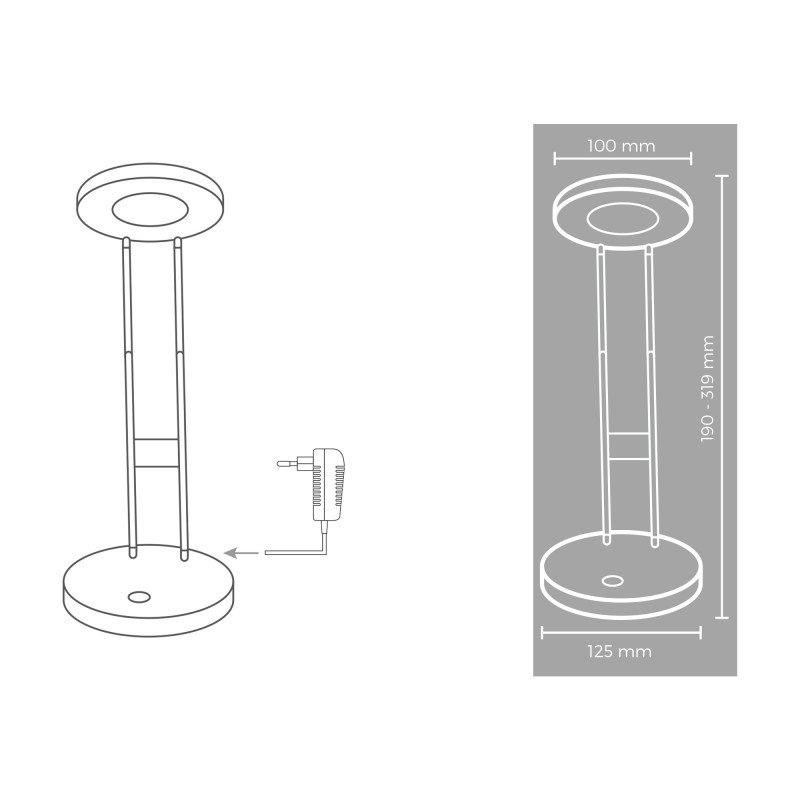Lampe de bureau télescopique bleue LED