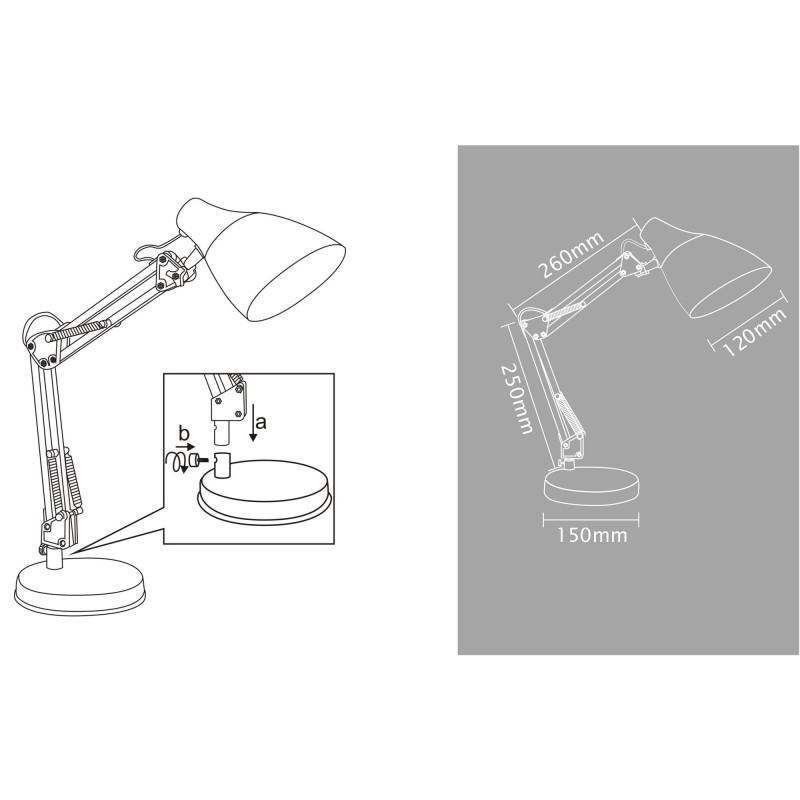 Lampe de bureau articulée rouge - métal