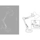 Lampe de bureau articulée grise - métal