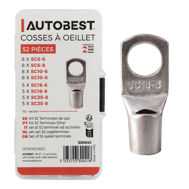 Coffret de  52 Cosses à oeillet