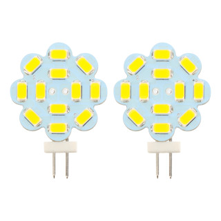 Lot de 2 ampoules G4 SMD 12/24V diamètre 30mm connexion latérale