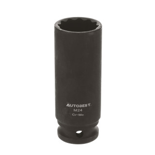 Douille à choc chrome molybdène 12 pans carré 1/2 24mm