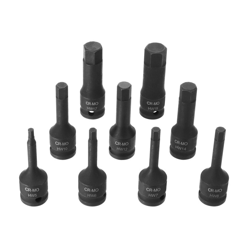 Coffret 9 Douilles à choc BTR carré 1/2