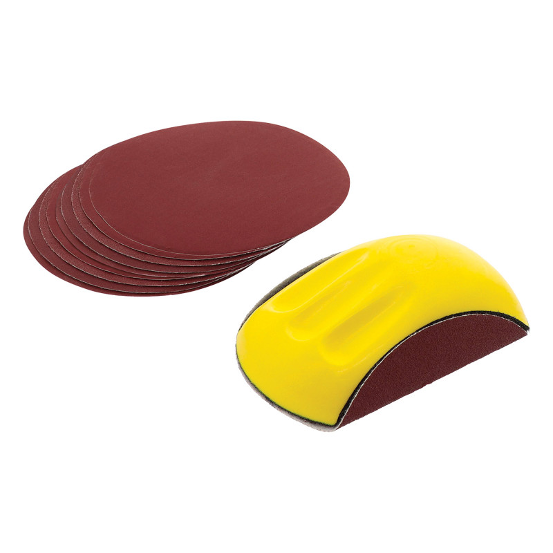 Cale à poncer auto-agrippante + 10 abrasifs