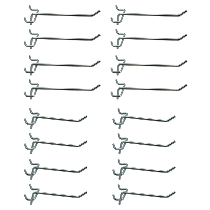 Lot de 16 crochets - Pour panneau mural rangement outils - Pour ref Oxeo 760243