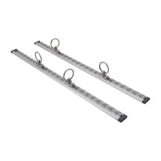 2 rails arrimage - longueur 61cm - Aluminium - 7 trous de Fixation - Rail réglable 24 positions
