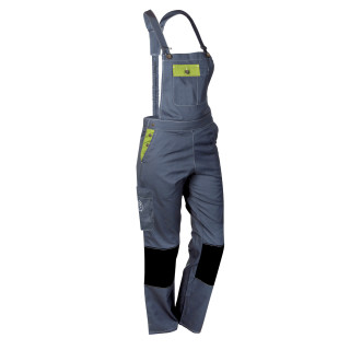 Salopette de Travail Femme Gris et Citron - Fashion Sécurité - Résistante, Confortable et Tendance - Bricolage et Jardinage