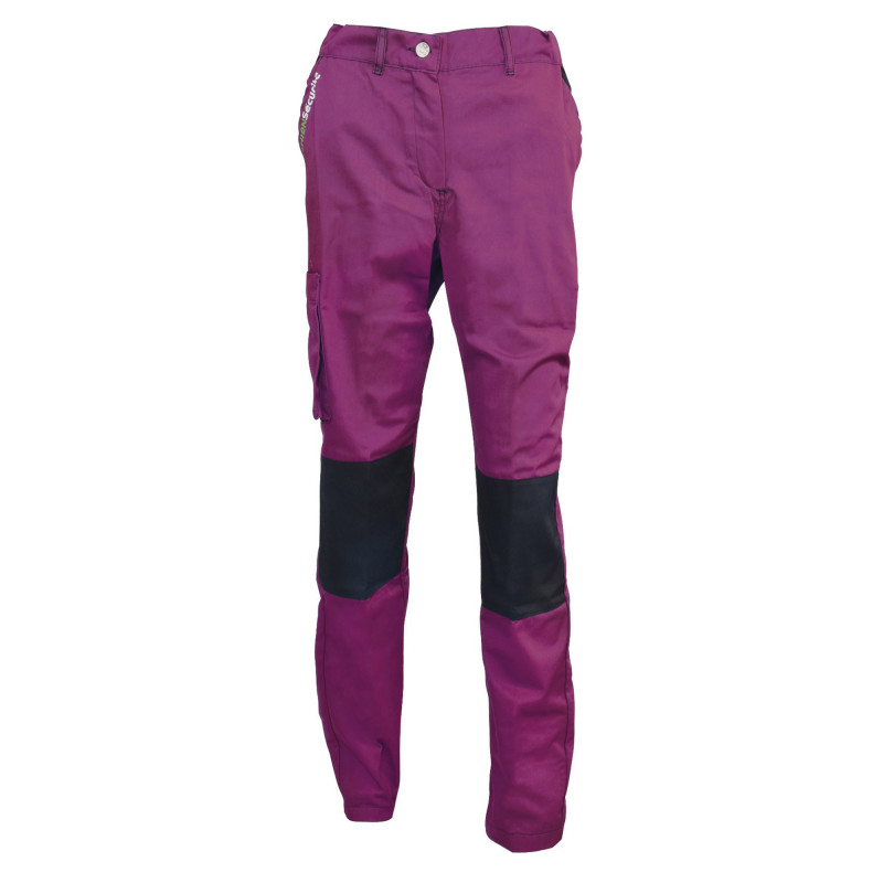Pantalon de Travail Femme Violet et Noir - Fashion Sécurité - Résistant, Confortable et Tendance - Bricolage et Jardinage