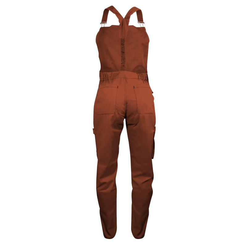 Salopette de Travail Femme Terracotta - Fashion Sécurité - Résistante, Confortable et Tendance - Bricolage et Jardinage