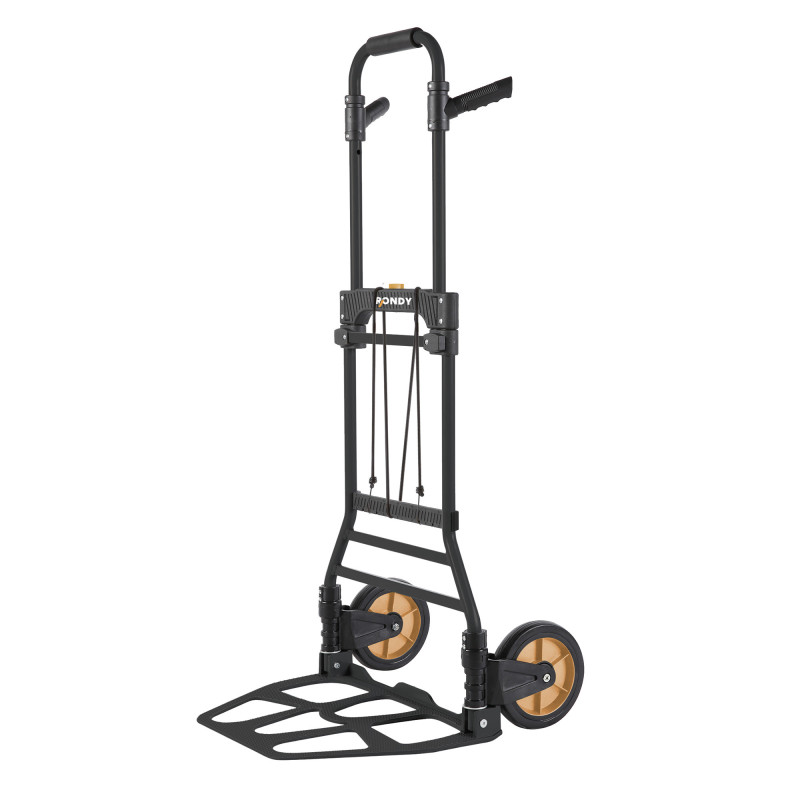 Diable pliable en acier 150kg - Plateforme aluminium - Poignées rabattables en plastique