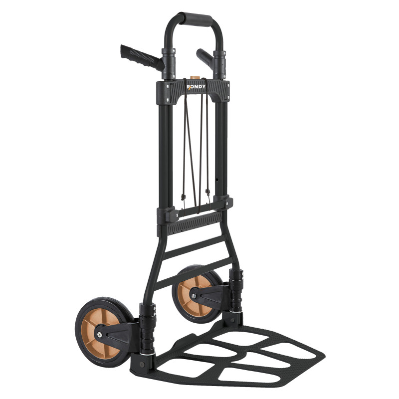 Diable pliable en acier 150kg - Plateforme aluminium - Poignées rabattables en plastique