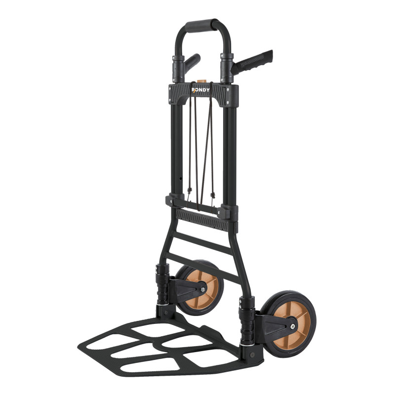 Diable pliable en acier 150kg - Plateforme aluminium - Poignées rabattables en plastique