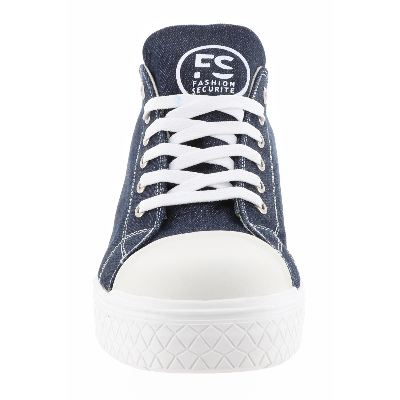 Chaussures de Sécurité Basses - Tissu Bleu Denim, Semelles Antidérapantes Blanches - Fashion Security - Confort et Style