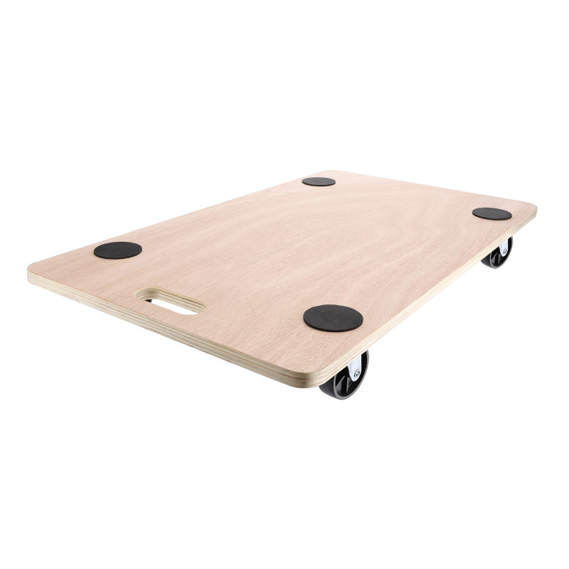 Plateau de transport à roulette 200 kg - Bois de peuplier 75x45cm