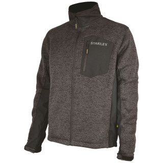 Veste Softshell Bi-Matière Tirée Black Stanley – Résistante, imperméable et confortable, idéale pour le travail en extérieur