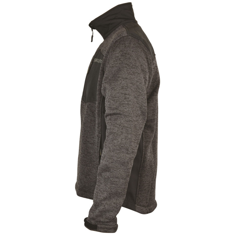 Veste Softshell Bi-Matière Tirée Black Stanley – Résistante, imperméable et confortable, idéale pour le travail en extérieur