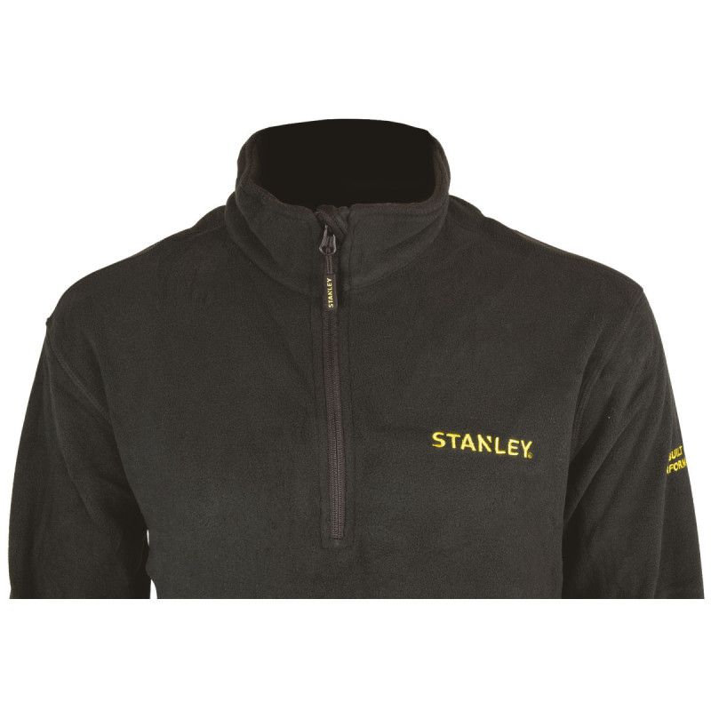 Pull Polaire 1/4 Zip Buté Black Stanley – Chaud, confortable et polyvalent, idéal pour le travail et les activités extérieures