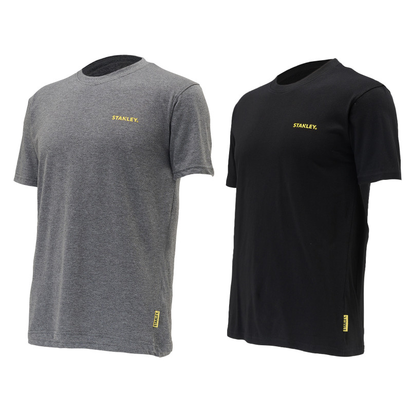 Lot de 2 T-shirts Stanley – Gris et Noir, légers et confortables, parfaits pour le travail ou les loisirs