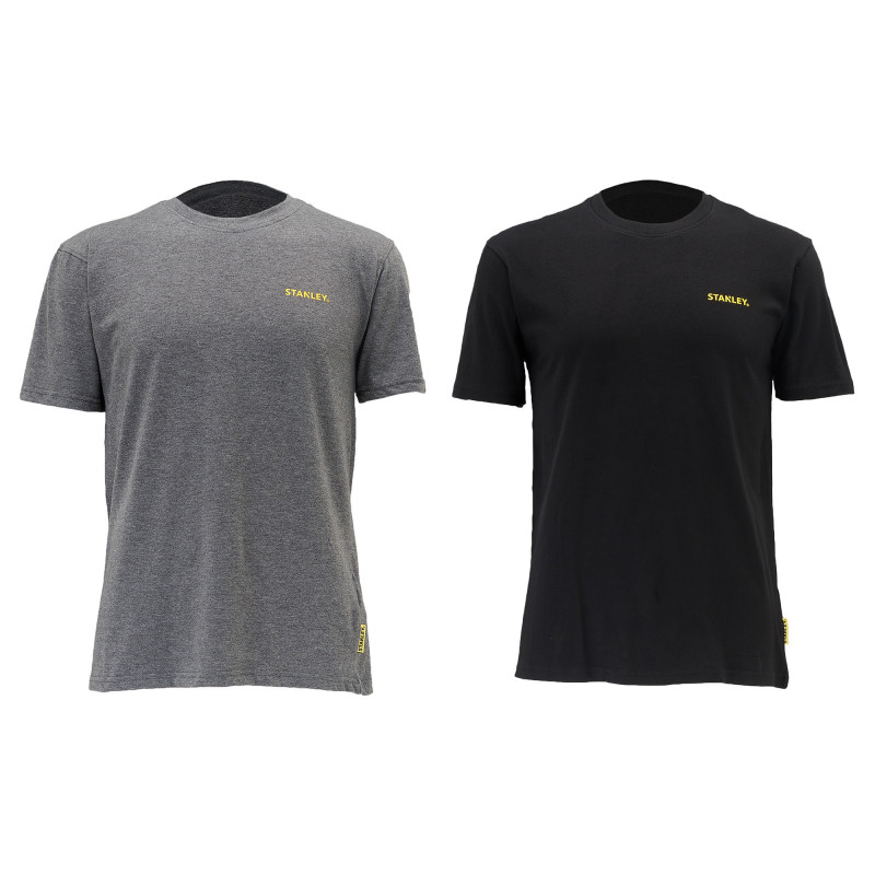 Lot de 2 T-shirts Stanley – Gris et Noir, légers et confortables, parfaits pour le travail ou les loisirs