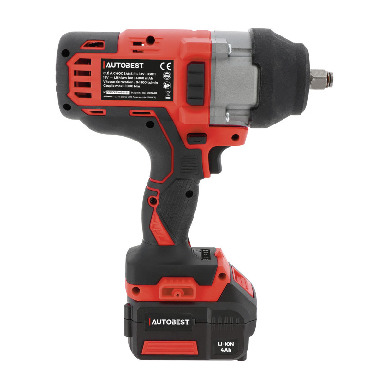 Clé a choc sans fil brushless - 18V 4Ah 1000Nm