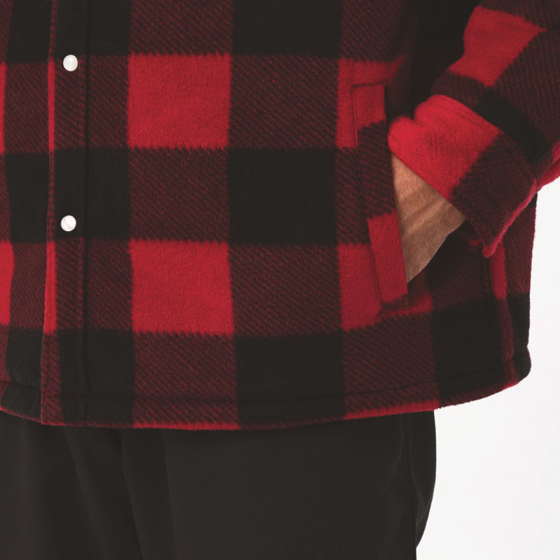 Dickies Surchemise Homme Portland Rouge – Chemise Chaude à Carreaux – Look Outdoor et Urbain
