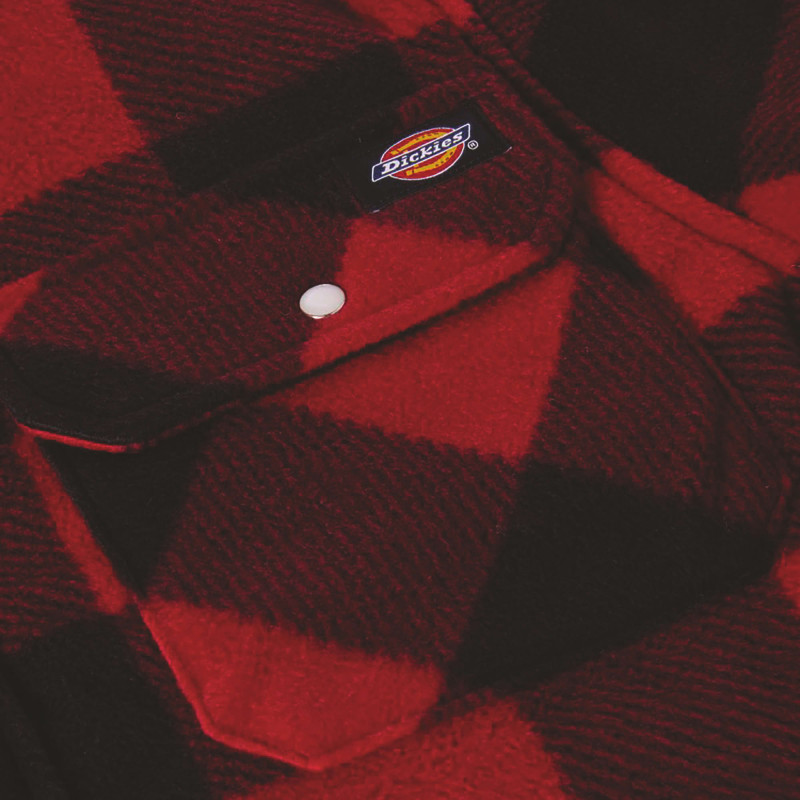 Dickies Surchemise Homme Portland Rouge – Chemise Chaude à Carreaux – Look Outdoor et Urbain